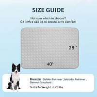 MICROCOSMOS Summer Cooling Mat & Sleeping Pad- Water Absorption Top, Materials Safe, Easy Carry, EZ Clean. Keep Cooling for Pets, Kids and Adults.(Grey, 40" x 28")