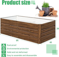 SnugNiture Galvanized Raised Garden Bed 8x4x2FT Outdoor Large Metal Planter Box Steel Kit for Planting Vegetables, Flowers