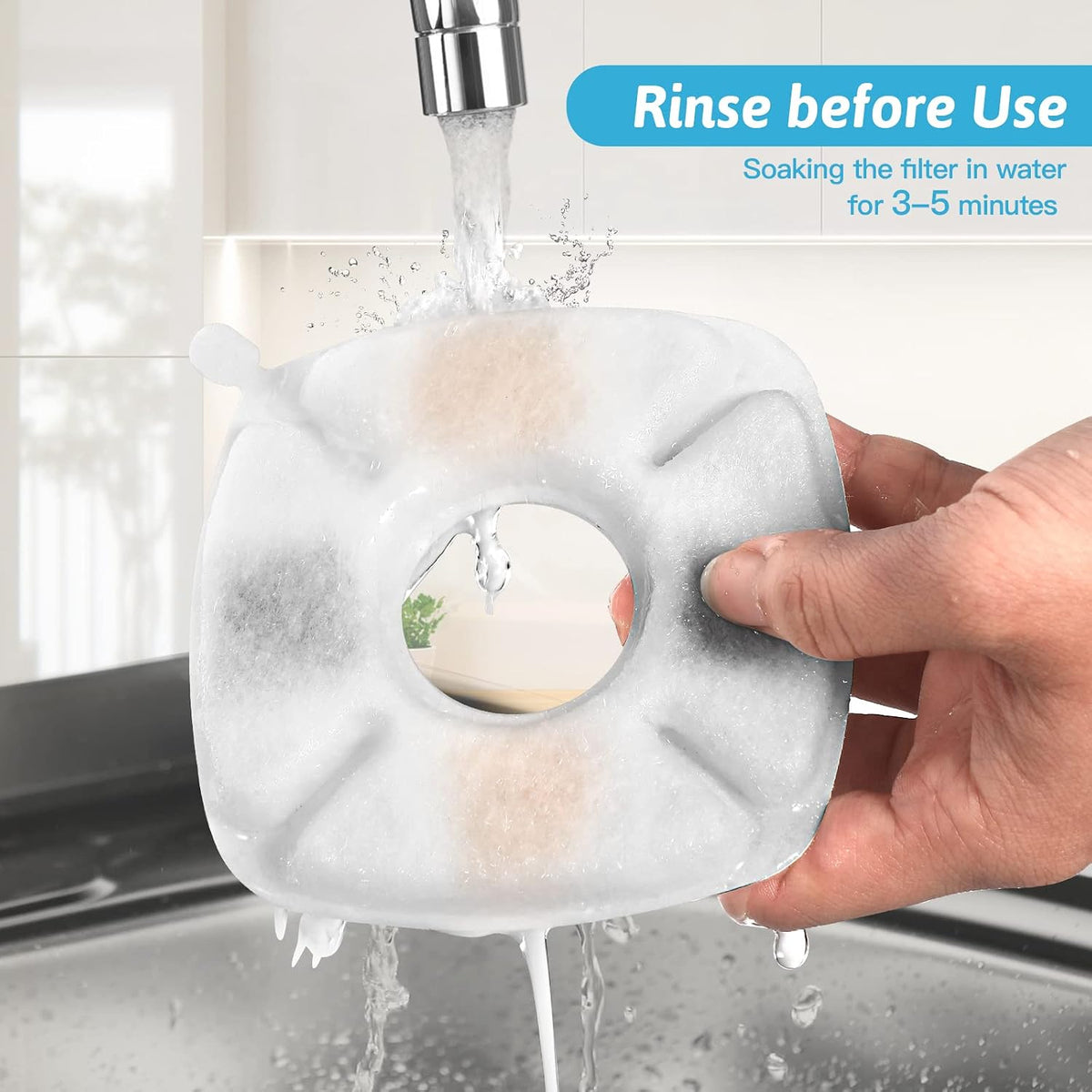 24 Pcs Cat Fountain Replacement Filters 12 Pack Cat Water Fountain - 12 Filters & 12 Sponges - image 3