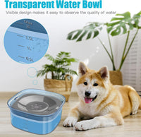 UPSKY 4L Dog Water Bowl No Spill Large Capacity Slow Drinking Water - 2 L / D-Blue - image 4