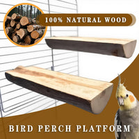 5Pcs Natural Wooden Bird Perch Set, Parrot Perch Toys - Brown / 5PCS-A - image 4