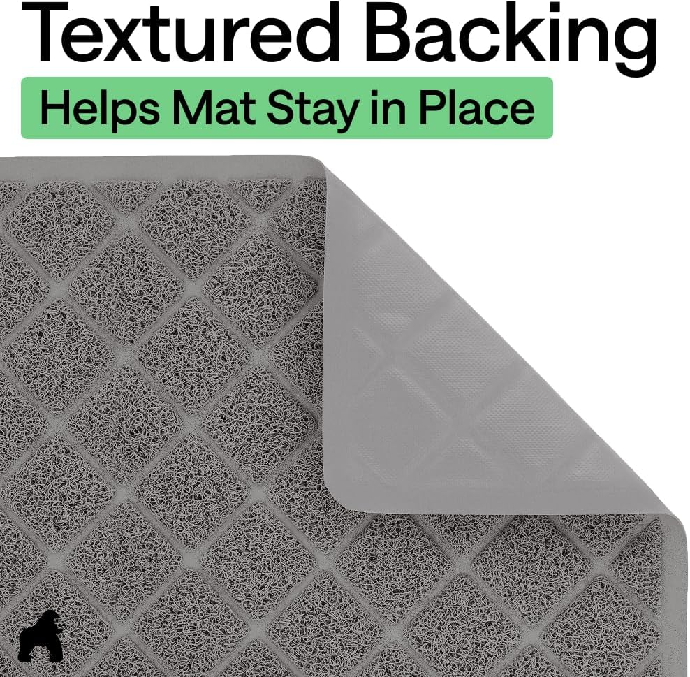 GORILLA GRIP Cat Litter Mat, Coiled Mesh Trapping Mats - Corner (32" x 32" x 45") / Grey - image 4