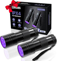 COSOOS 2 Pack UV Flashlight - Black / 2 Pack