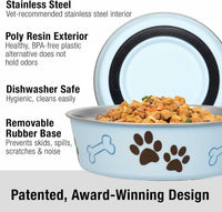Loving Pets Bella Dog Bowls, Stainless Steel Dog & Cat Bowls - Murano Blue / X-Large (65-100lbs) - image 2