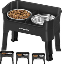 URPOWER Elevated Dog Bowls - Black / Large