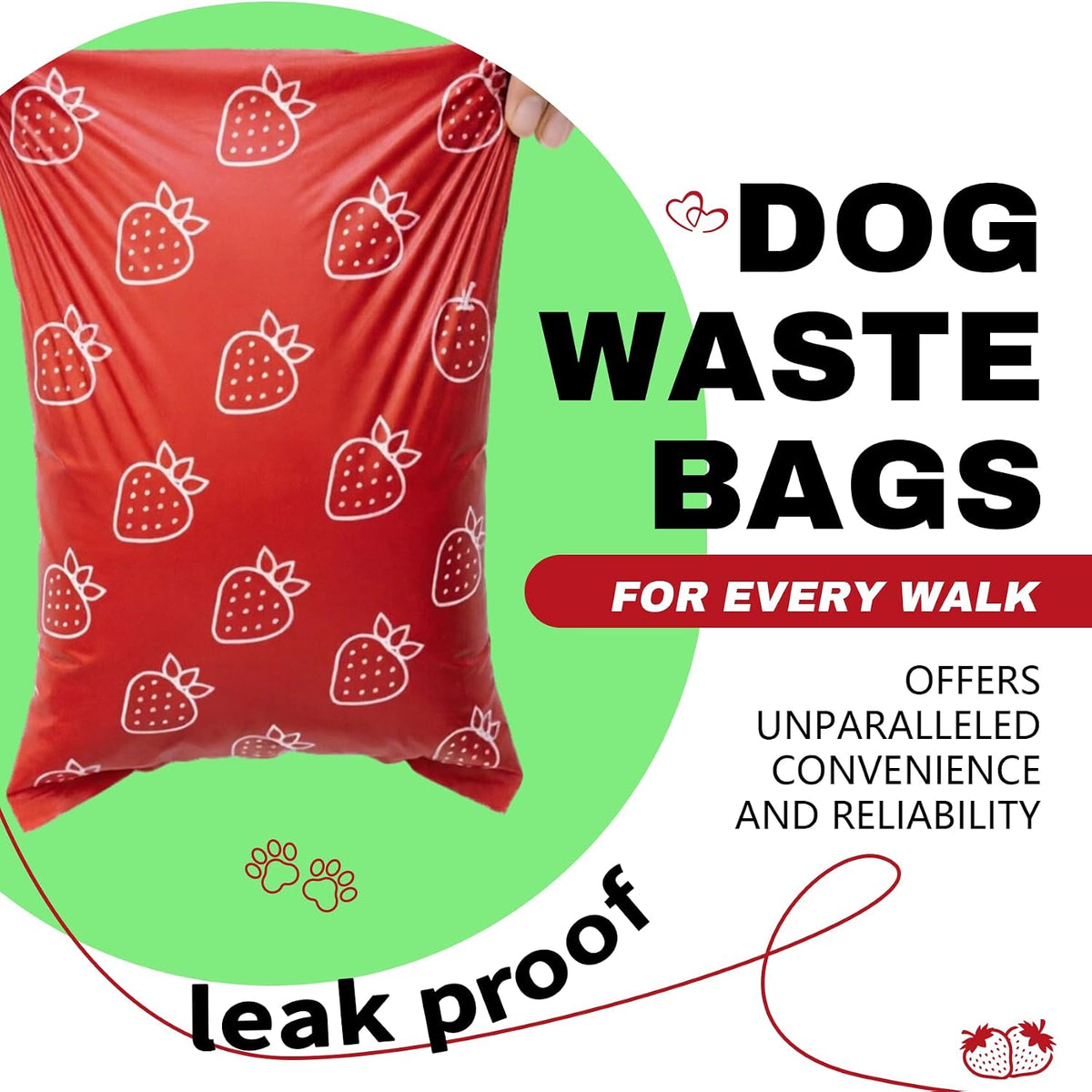 Cherry Blossom Scented Dog Poop Bags, 42 Rolls 630 counts - red / 120 Count (Pack of 1) - image 4