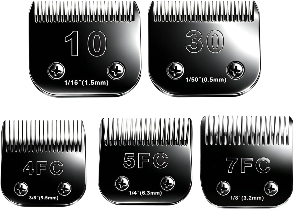 4PCS Dog Grooming Replacement Blades Compatible with Andis/Oster A5 – Essentials for Dogs - 10+30+4FC+5FC+7FC