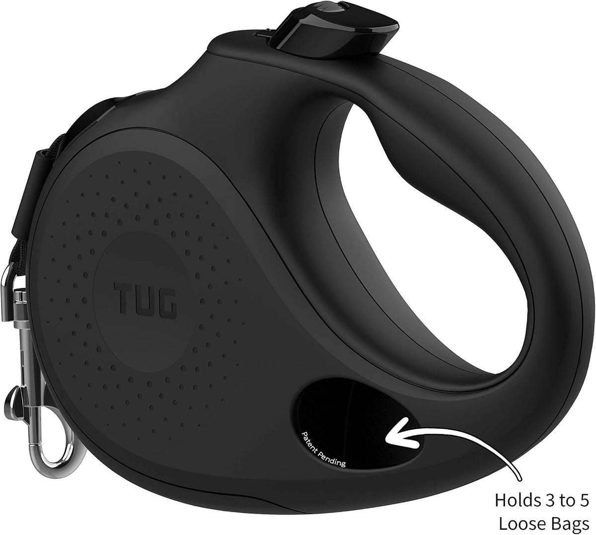 TUG Oval 360° Tangle-Free Retractable Dog Leash with Integrated Waste - Black / Medium - image 2