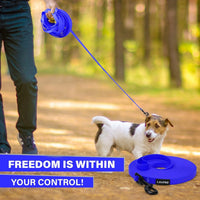 Waterproof Long Line Dog Training Leash, PVC-Coated - Blue / 16ft - image 4