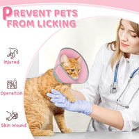 Cat Cone Collar Soft to Stop Licking, Adjustable, Foldable Lightweight Kitten Cones After Surgery Recovery for Cats & Kittens, Cat Cone Alternative (Solid Pink, S)