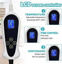 Cat Heating Pad with Smart Temperature and Timer Adjustable – Essentials for Cats - Blue 47*30'' - image 3