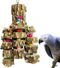 Macaw Toys Extra Large Parrot Toys Natural Wood Bird Chewing Toys - A: Pepper Wood