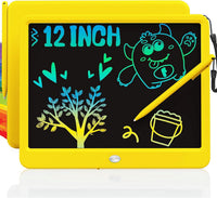 TEKFUN LCD Writing Tablet for Kids, Mess Free Doodle Board - Yellow / 12 inch