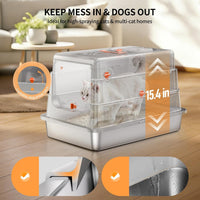 Fusblom extra large enclosed stainless steel litter box with flip-top lid and footpedal - view 4
