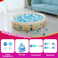 Realhaha Ball Pit Balls Baby Plastic Playpen Playball 2.15″ - Dark Blue Blue Green White Clear / 100 balls - image 3