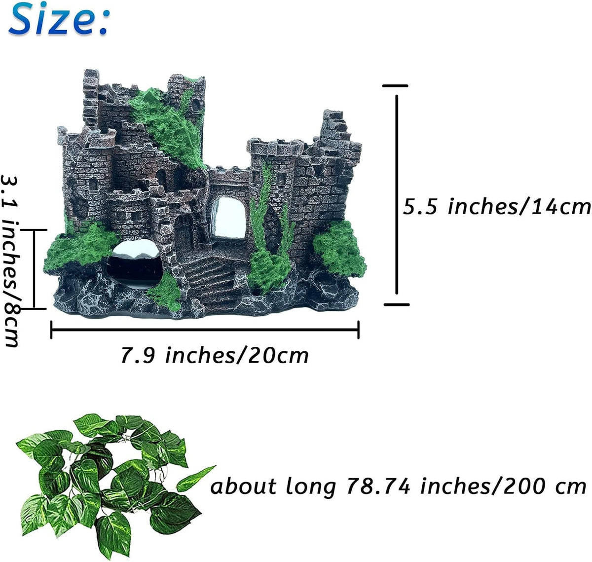 Bearded Dragon Hammock,Lizard Lounger Reptile Tank Hanging Plants Climbing Jungle Vines Flexible - Type：Castle - image 3