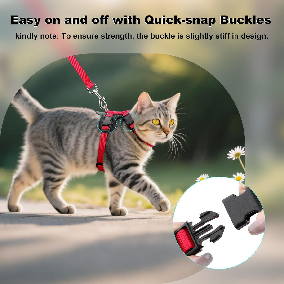 Plutus Pet Adjustable Cat Harness and Leash Set - Red - image 4
