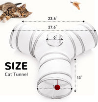 Tempcore Cat Tunnel, 3-Way Collapsible Toy for Indoor Cats - White & Light Grey / Small - image 4
