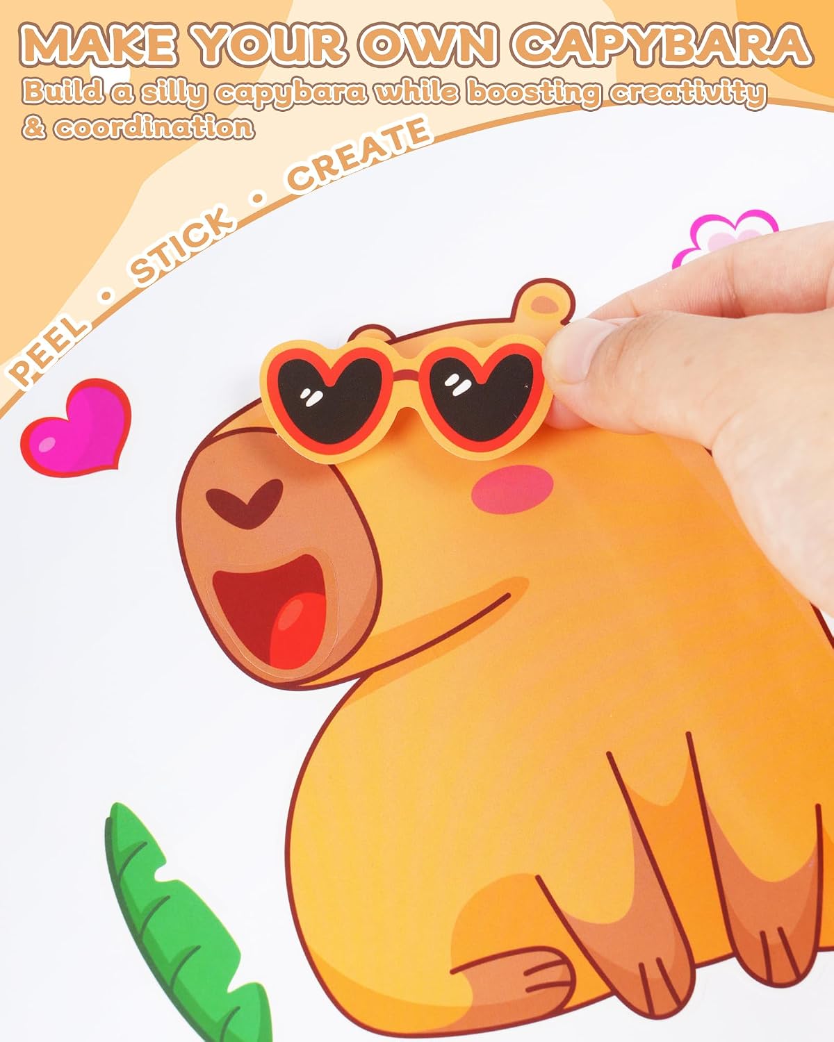 30 Unicorn Make-a-Face Sticker Sheets for Kids – Fun for Kids & Family - Capybara - image 3