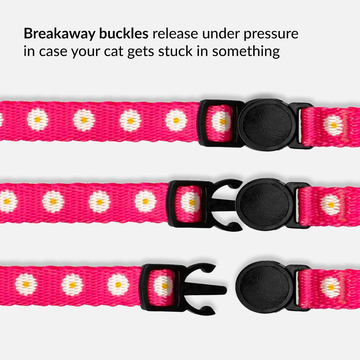 Tribal Aztec Cat Collar 2-Pack, Breakaway with Bell – Essentials for Cats - Pink & Green, 2-Pack, 7-11" - image 4