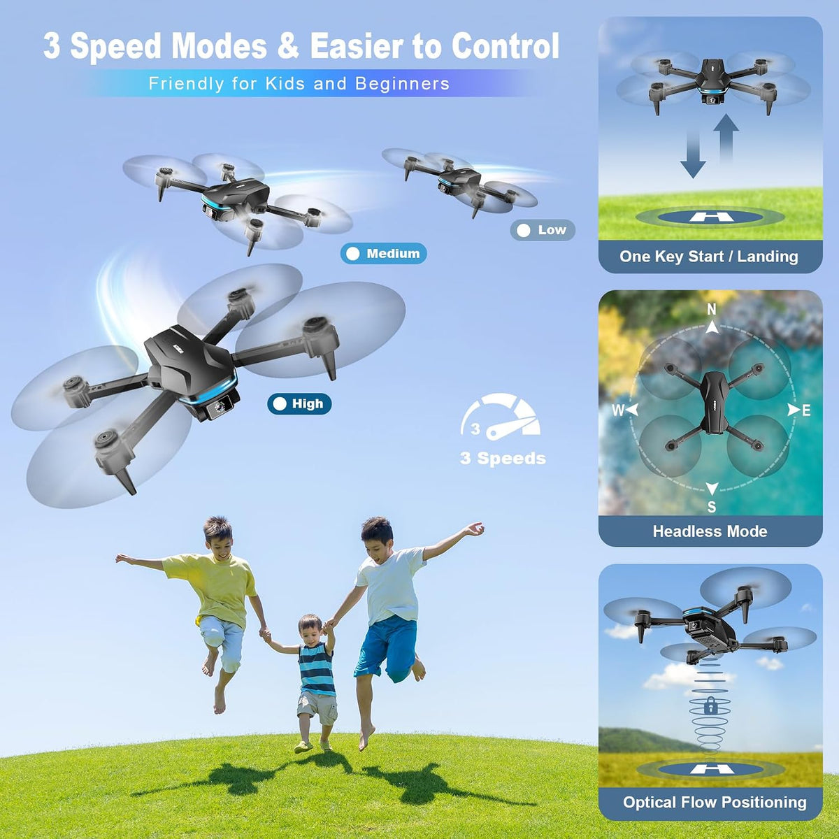 Velcase S101 foldable 1080P drone with camera, remote and carrying case - view 9