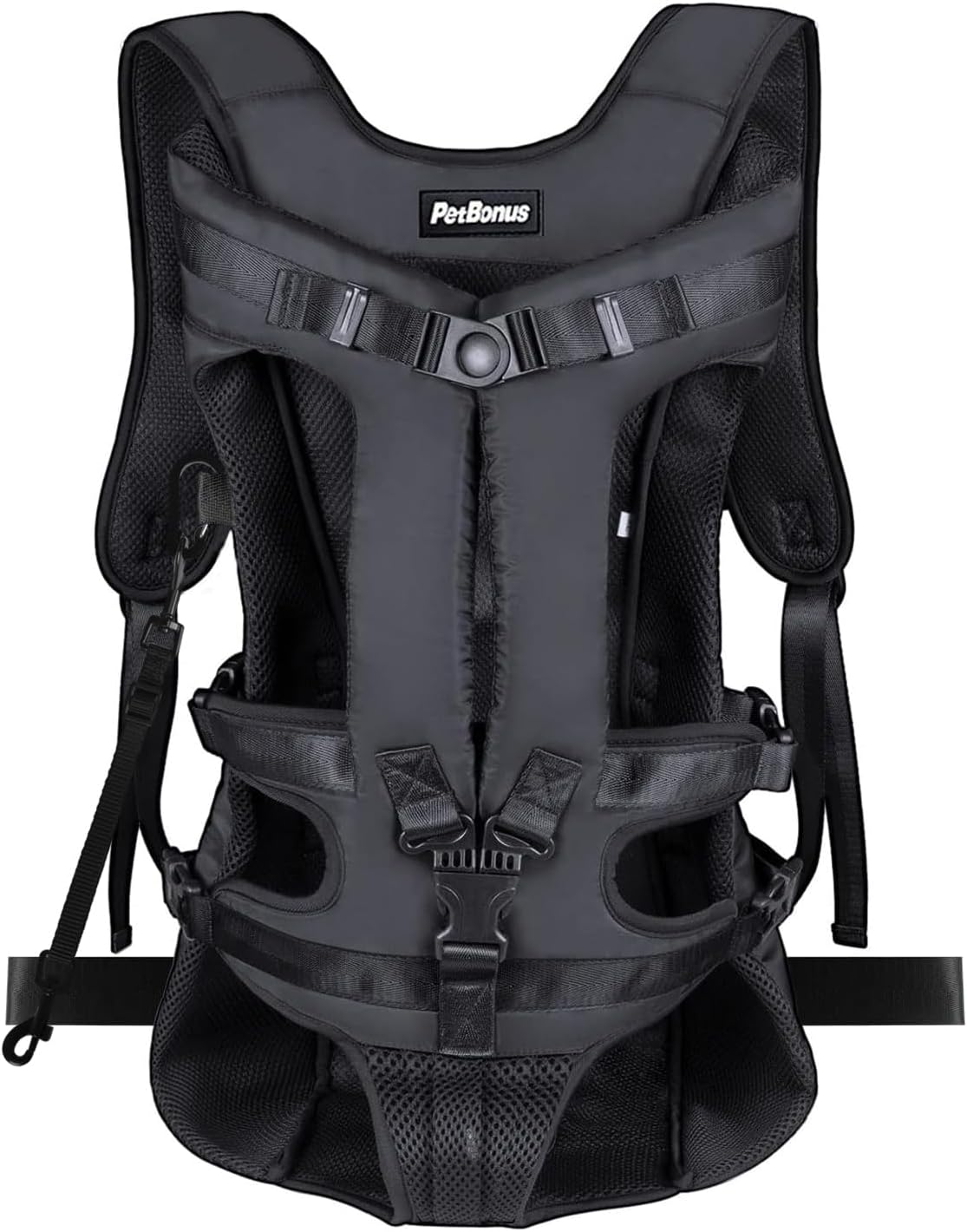 Pet Front Dog Carrier Backpacks, Adjustable Pet Backpack - Black / X-Large