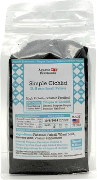 Simple Cichlid 0.8mm Sinking, 1 lb. Small Pellets Fish Food