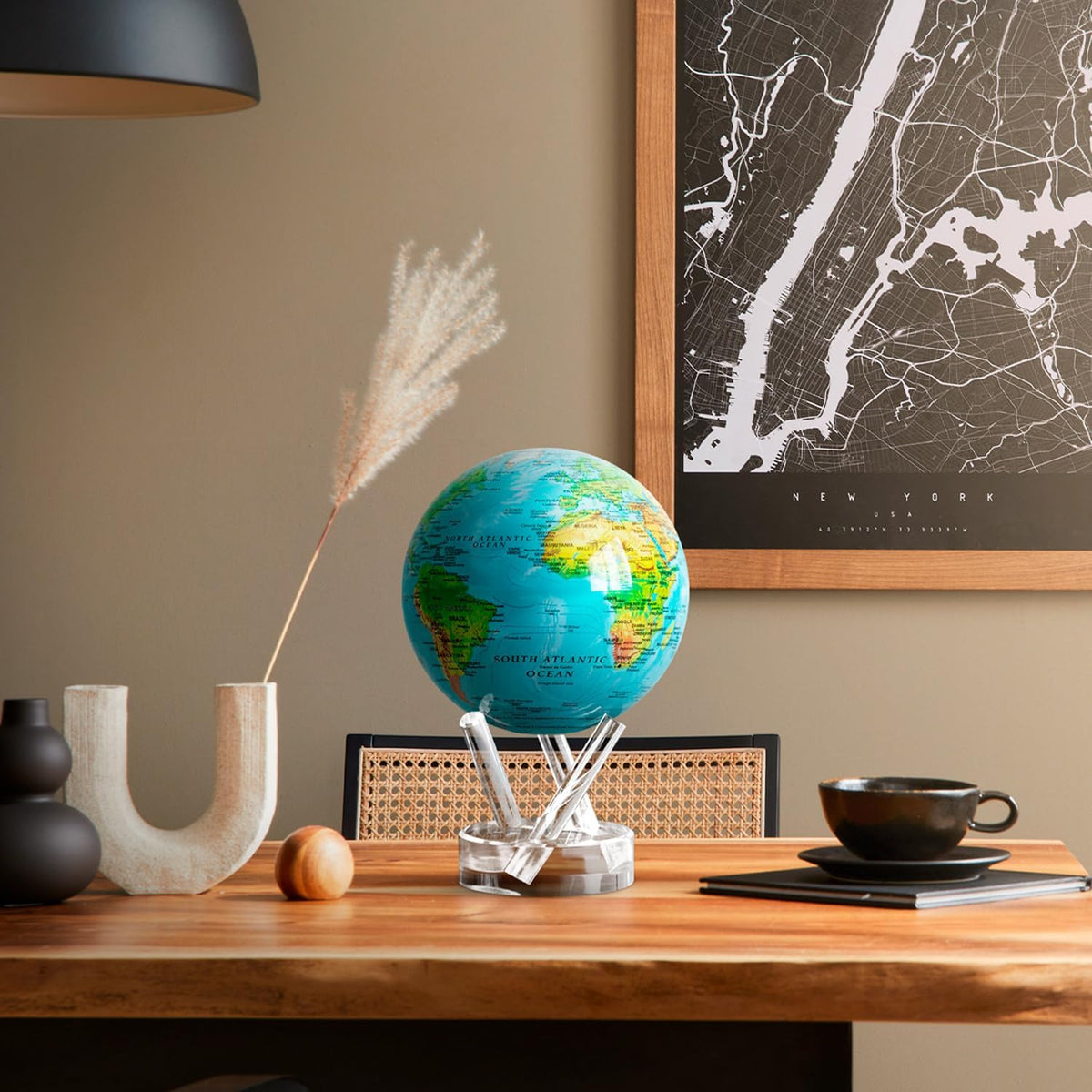 MOVA Self Rotating Globe, Ocean Blue Relief Classic – Fun for Kids & Family - Prestige (8.5") - image 4