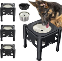 Lewondr Elevated Dog Water Bowl No Spill with 3 Heights Adjustable - Elevated Water Bowl