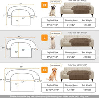 Calming Dog Bed Fluffy Plush Dog Mat for Furniture Protector with Removable Washable Cover for Large Medium Small Dogs and Cats (Large(45x37x6), Camel)