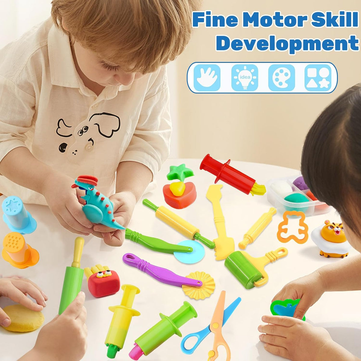 Dough Tools 55 PCS Dough Play Tools Set for Kids - 24 pcs - image 4
