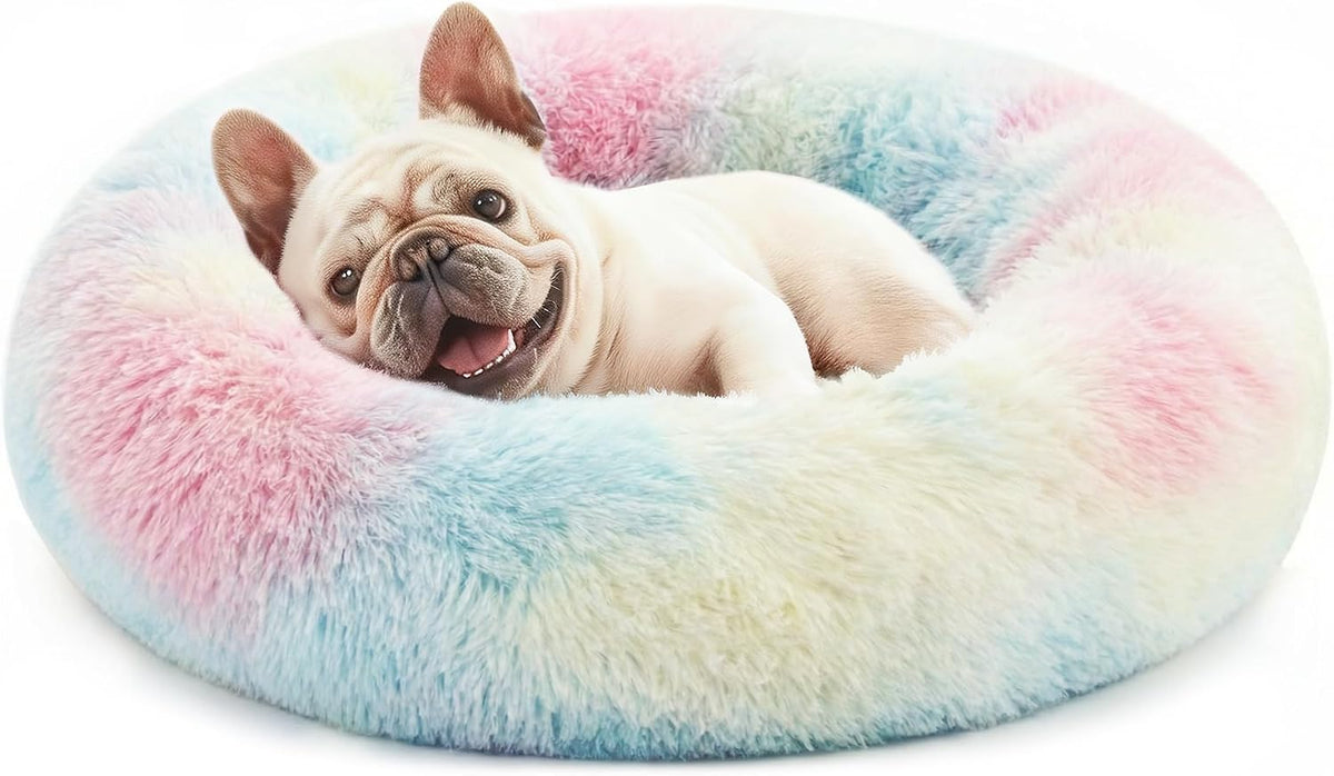 Love's cabin Calming Cat Bed for Indoor Cats - Rainbow / 20"