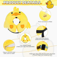 KOOLTAIL Inflatable Dog Cone Collar, Soft Dog Cone Alternative for Large Medium Small Dogs After Surgery, Cute Costume Adjustable Donut Neck Cone for Dogs Cats, Comfortable Recovery E Collar, Duck L