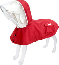 MAMORE Dog Raincoat Waterproof Reflective Adjustable Pet Rain Jacket - Medium: 13-22lbs / Red