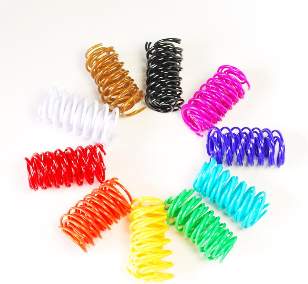 40-piece set of colorful plastic cat spring toys in a storage box - view 2