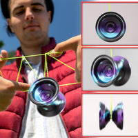 W07 yoyo Professional Metal Trick Yoyo Responsive & Unresponsive – Fun for Kids & Family - 7-Black Blue Purple-Pro - image 3