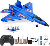 ANTSIR F-22 RC Airplane, 2.4GHz Easy to Fly Foam RC Plane - Blue F22-3 Batteries