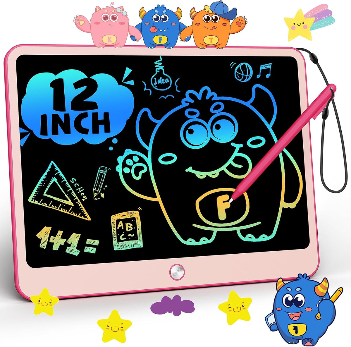 TEKFUN 3 Pack LCD Writing Tablet for Kids, Educational Kids - Pink / 9"W x 10.6"H / 1