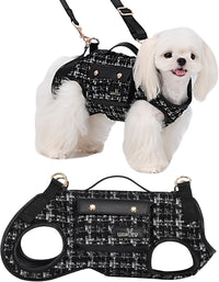 Wakytu Dog Lift Harness Dog Carrier Sling for Small Dogs & Cats - Medium(8-13 LBS) / 2.0 Black