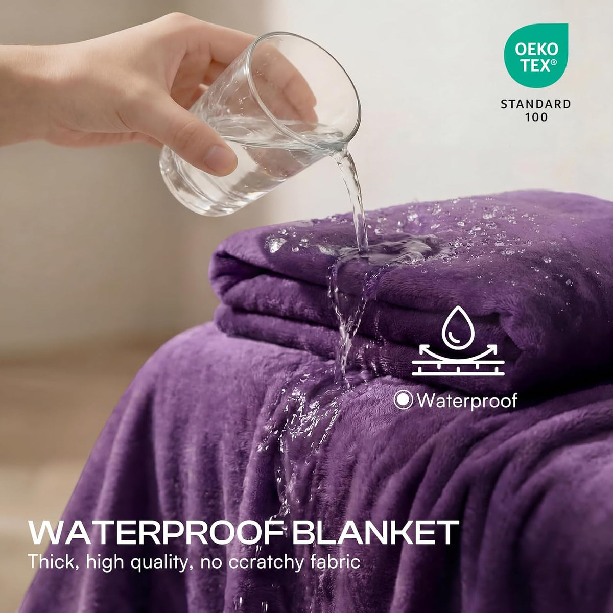 Luciphia Waterproof Pet Blanket - M (57" x40") / Purple+white - image 2