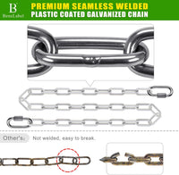 BeneLabel 40 inch yellow coated heavy duty hanging chains with carabiners - view 12