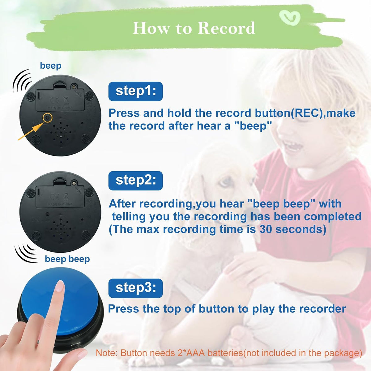 Gelabur Set of 8 Dog Buttons for Communication - image 4
