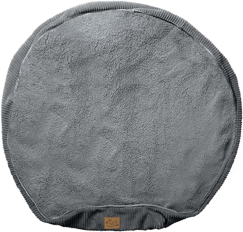 Floppy Dawg Universal Round Dog Bed Replacement Cover. Removable - XL Gray with Gray Top