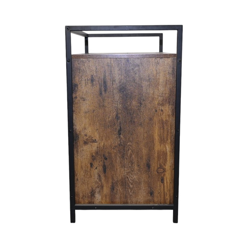 Rustic Brown Wooden Cat Litter Box Enclosure, Spacious Hidden Cat Litter Box with Scratching Mat Furniture for Bedroom, 