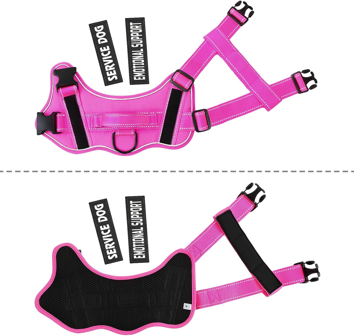 voopet Service Dog Harness, Emotional Support Pet Vest Harness - Small (Pack of 1) / Barbie Pink - image 4