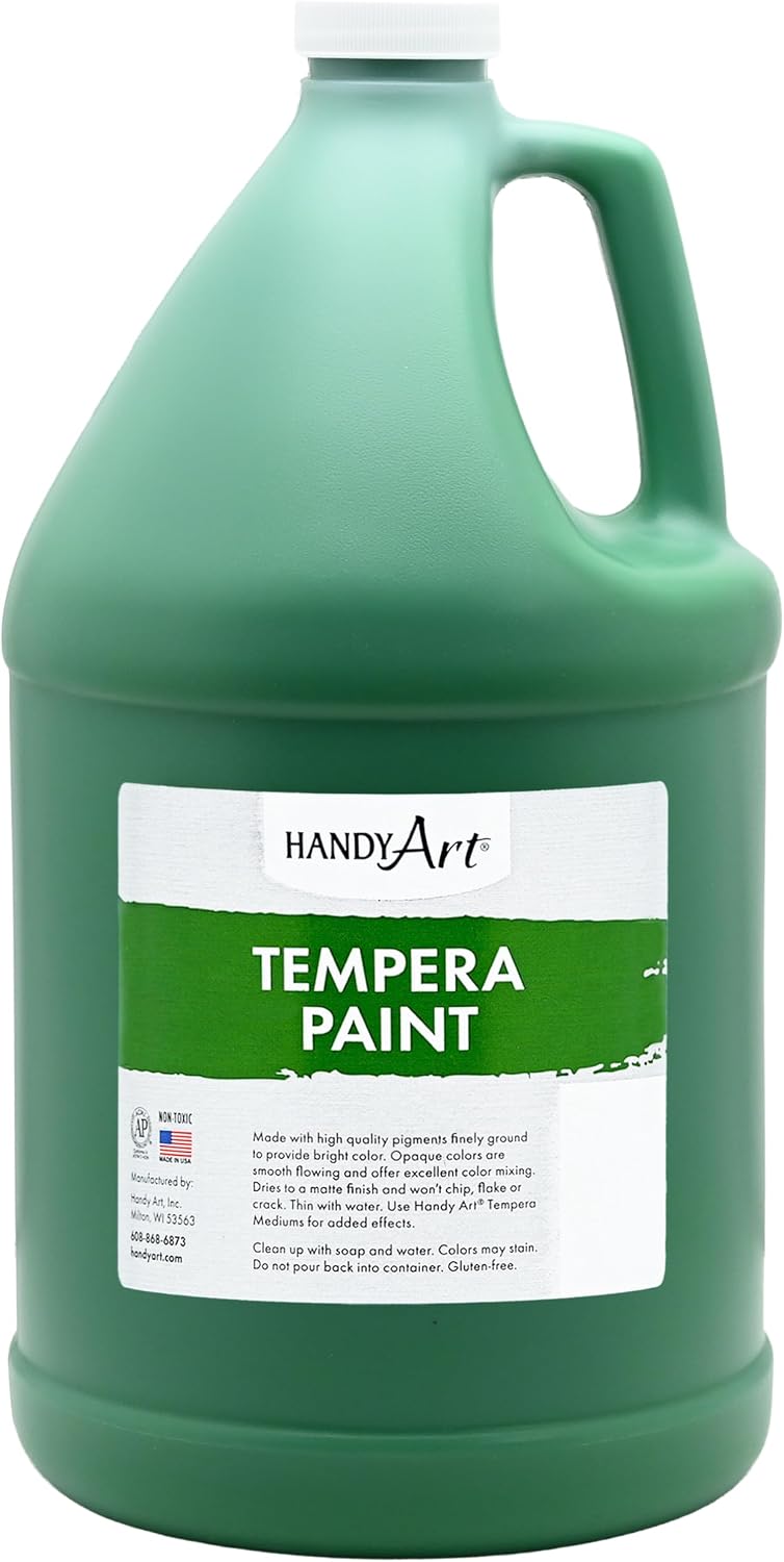 Handy Art metallic gold tempera paint in a 16 oz pint squeeze bottle with flip cap - view 2