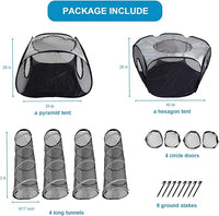 Large Outdoor Cat Tunnel and Tent Playpen - Pop Up Enclosure for Multiple Cats - Portable Outside Playhouse for Small Pets