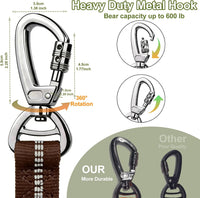 Dog Leash Heavy Duty, Bungee Leash Reflective Car Seat Belt for Dogs Brown – Essentials for Dogs - Brown - image 2