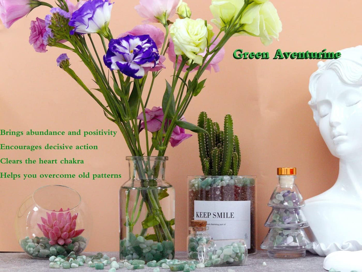 Fluorite Aquarium Gravel Rocks Natural Tumbled Healing Crystal Chips - Green Aventurine / 1 Pound - image 2
