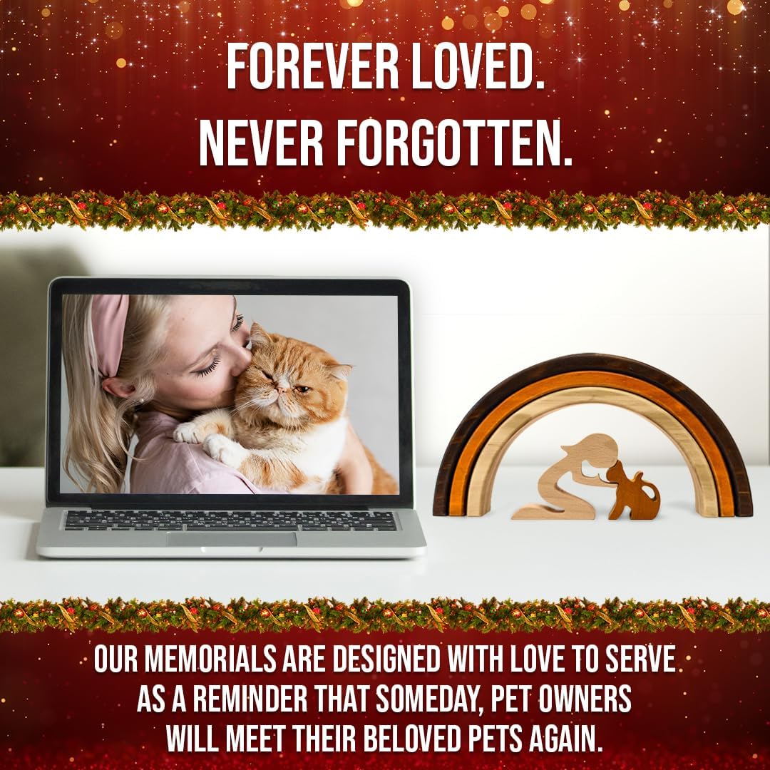Rainbow Bridge Cat Memorial Gifts - Cat and Woman - image 2